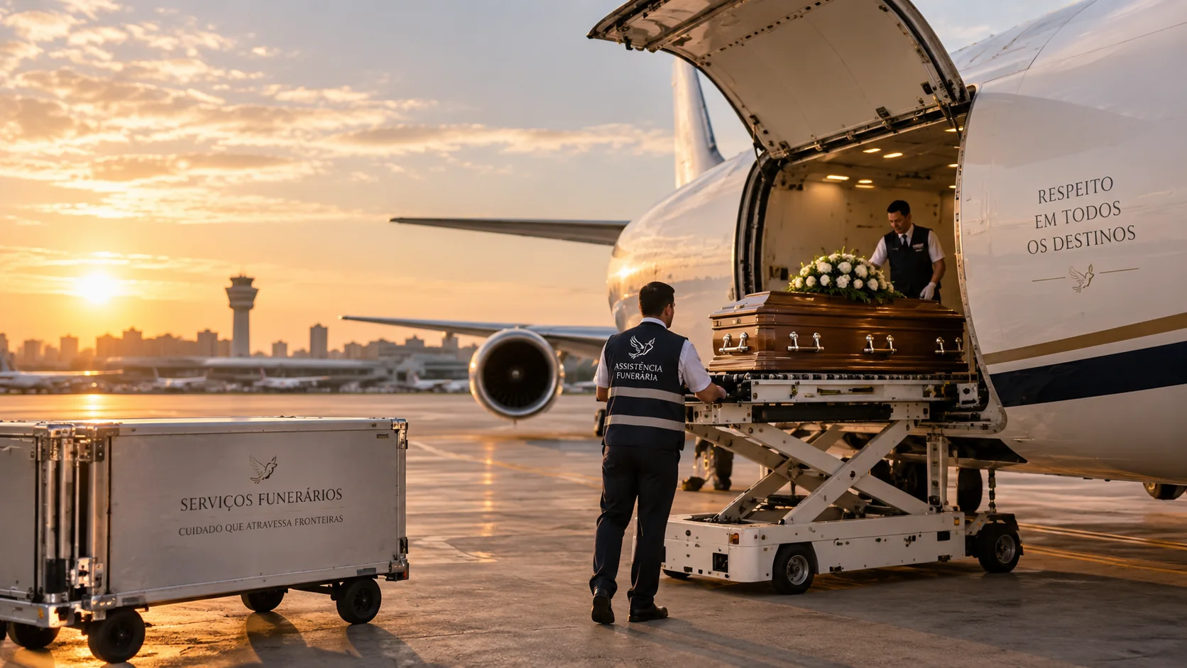 Operação logística para translado funerário aéreo